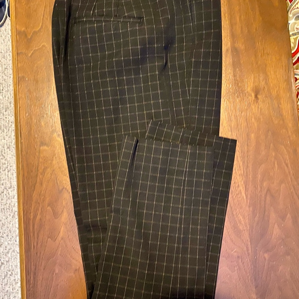 WHBM Black Plaid Trousers